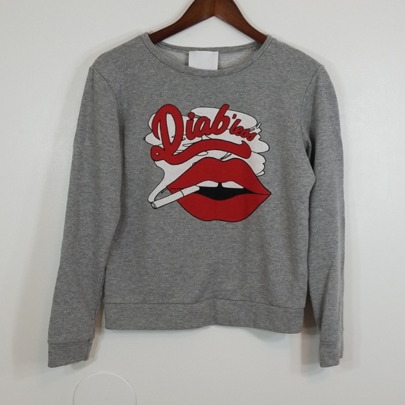Diab'Less Made in France 100% Cotton Lips Sweater - Picture 1 of 5